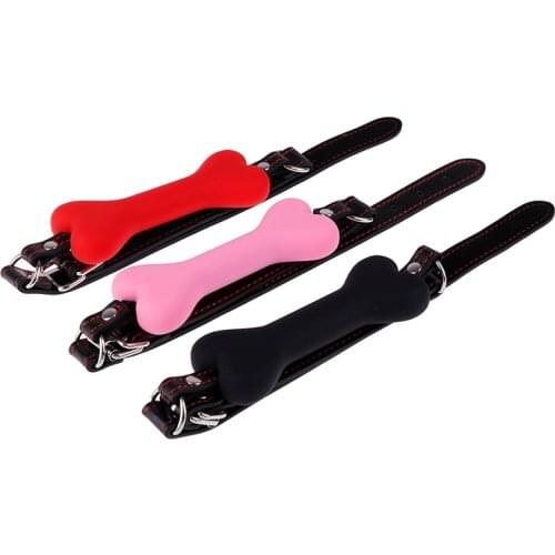 NEW PU Leather Mouth Gag Bdsm Bondage Restraints Alave Sex Toys Games For Couples Adult Silicone Bone Fetish Latex Oral Fixation