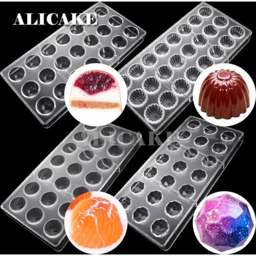 3D Filled Chocolate Mold Baking Polycarbonate Chocolate Molds Plastic Chocolate Candy Form Mould Baking Pastry Bakery Tools