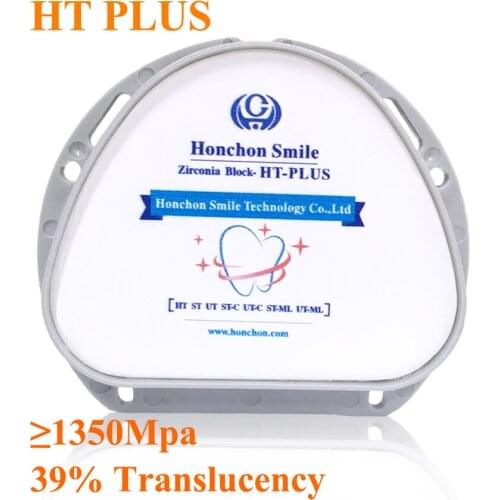 HT plus 89x71x10-14 Ceramic Zirconia Restorations White Zirconia for Amann Girrbach 2 Pieces