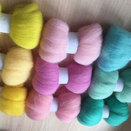 Merino combed 100% wool felting needle wool fiber 10g/9pcs/lot