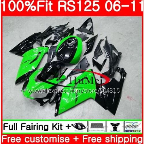 Injection For Aprilia RS-125 RS125 green black 06 07 08 09 10 11 80SH16 RS4 RSV125 RS 125 2006 2007 2008 2009 2010 2011 Fairing