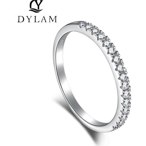 Simplicity ring 925 Sterling Silver Zircon Womens Wedding Ring Classic Jewelry For Women Exquisite Jewelry Wedding Band Engagem