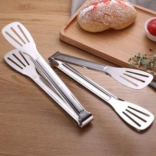 Stainless Steel Kitchen Tongs BBQ Clip Metal Salad Bread Cooking Food Serving Tong Kitchen Tools