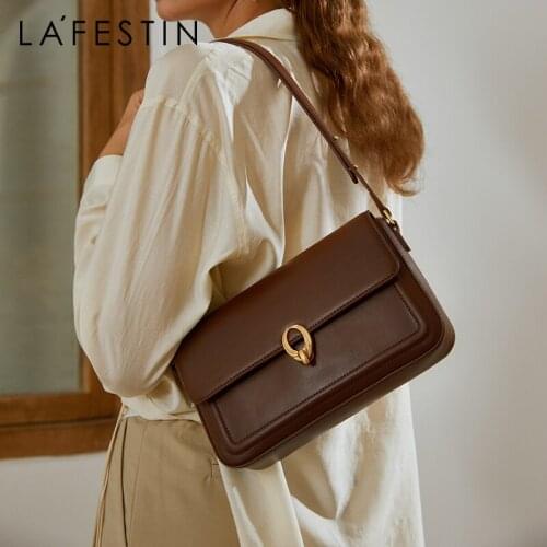 LA FESTIN designer 2021new trendy simple one-shoulder bags fashion all-match undearm square bag famous women brand messenger bag