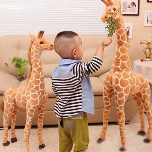 Cute Huge Giraffe Plush Toys Lifelike Cartoon Animals Stuffed Dolls Real Simulation Deer Soft Toys For Christmas Gifts
