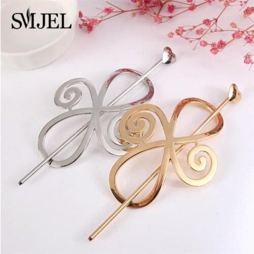 Fashion Boho Hairpin For Women Wedding Metal Gold Geometric Feather Hair Headbands Girls Bride Hair Accessories