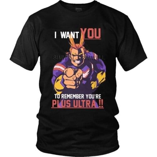 Mens My Hero Academia All Might T-Shirt Funny Boku no Hero Academia Tshirt Short Sleeve Cool T Shirt Cotton Tee Tops Merch Gift