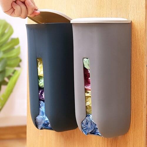 Wall Mounted Kitchen Garbage Bag Storage Rack Artifact Kitchen Bathroom Plastic Bag Shoe Cover Storage Box Holder