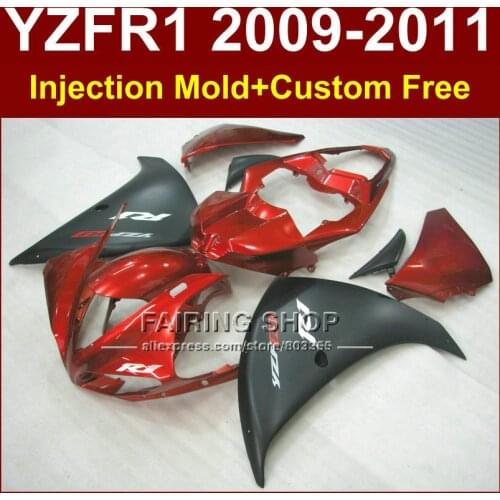 Injection mold motorcycle fairings for YAMAHA ABS plastic YZF R1 09 10 11 12 red black body parts YZF1000 YZF R1 2009 2010 2011