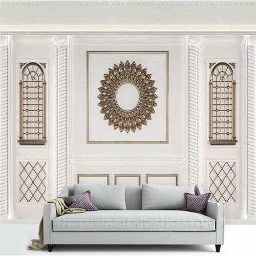 Custom Mural Wallpaper Modern 3D Embossed European Style Lines Wall Painting Living Room TV Sofa Bedroom Background Wall Papers