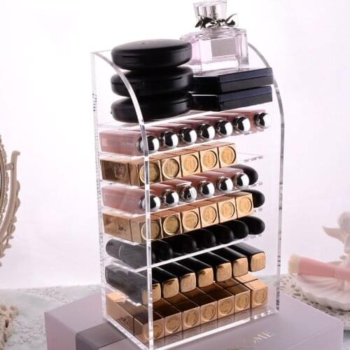 Clear Acrylic Multi-layer Lipstick Holder Makeup Organizer Makeup Powder Storage Box Perfume Organizer Desktop Cosmetic Box
