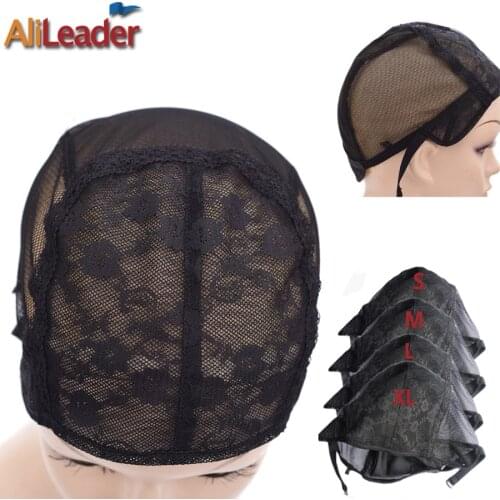 Alileader Wig Cap With Lace Wig Weaving Caps Hair Net For Making Wigs With Adjustable Straps Glueless Weaving Caps S/M/L/Xl Size