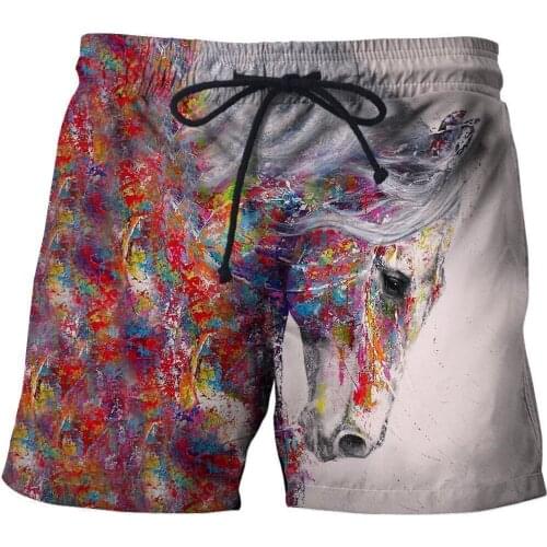 CLOOCL Horse Series Sports Shorts Animal Design 3D Print Men Clothing Elastic Pockets Casual Pants Unisex Harajuku Streetwear