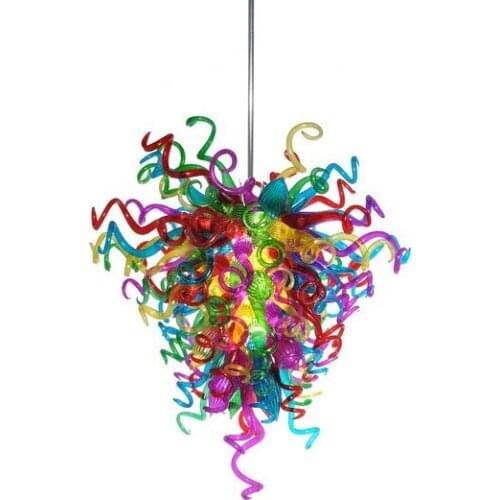 Fance Lamps Multicolor Hear Shape LED 110v-240v Blown Glass Chandelier Light fixture
