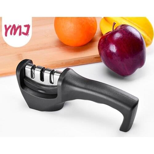 Grinder Stone Tool Knife Sharpener 3 Stages ( Tungsten Diamond & Ceramic ) Steel Whetstone Kitchen Knives Sharpening Grindstone