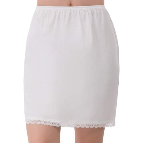 Lined Skirt for Short Skirt Women Summer Elastic Waist Petticoat Anti-transparent Skirt Milk Silk Lace Skirts One Size