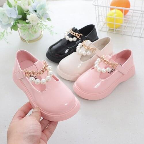 Kids High Heel Shoes Girls Leather Shoes Butterfly-knot Casual Pink Glitter Children 2021 Girls Shoes Mary Janes Sandals E03192