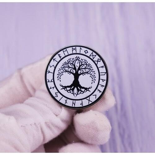 Viking Yggdrasil Tree of Life Pin Button Badge