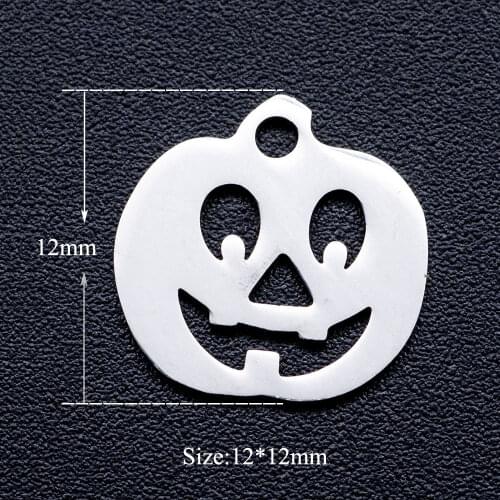 10pcs/lot Halloween Pumpkin DIY Jewelry Charms Wholesale 100% Stainless Steel Accept OEM Orders Never Tarnish Pendants