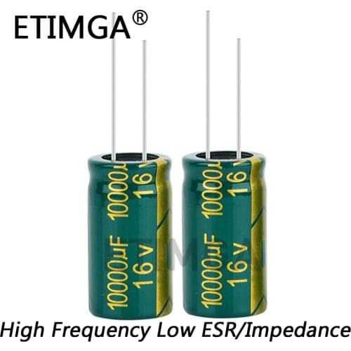 2pcs/lot 10000uf16V Low ESR/Impedance high frequency aluminum electrolytic capacitor size 16*30 16V 10000uf 20