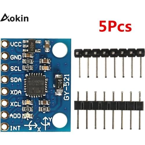 5Pcs MPU-6050 MPU6050 GY-521 GY521 GY 521 MPU 6050 Module 3 Axis Analog Gyro Sensors Accelerometer diy Kit for arduino Kit
