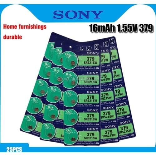 25Pc Sony Watch Battery 1.55V 379 SR521SW D379 V379 AG0 Silver Oxide Button Cell Battery For Watch Electronic Calculator