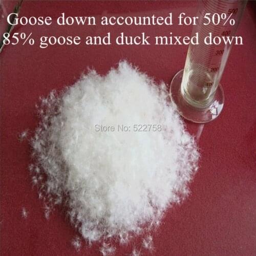 Free shipping 85% white goose & duck mixed down/ goose accounted for 50% /fill power 680/jacket filler/ 0.5 kg price