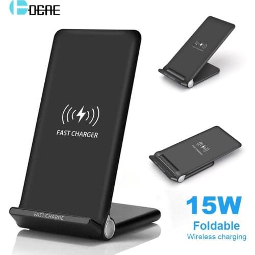 DCAE 15W Fast Wireless Charger Stand QI Charging Pad Dock Station for iPhone 11 XS XR X 8 Airpods Samsung S10 S9 S8 Quick Charge