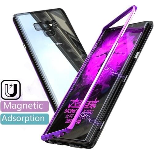 Note 20 Ultra Double Magnetic Phone Case For Samsung A51 A50 A71 A70 S10 S20 Note 20 10 Ultra + A90 Tempered Glass Protect Cover