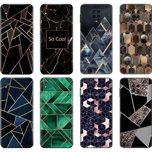 Black tpu Case For Xiaomi Redmi 7A 8 8A 9 9A 9C Case Redmi Note 8T 8 Pro T Note 9 9S 9 Pro Case Marbled pattern
