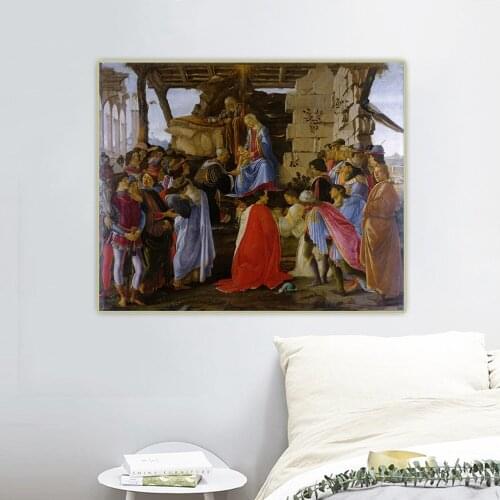 Citon Sandro Botticelli《Adoration of the Magi》Canvas Oil Painting Artwork Poster Picture Wall Background Decor Home Decoration