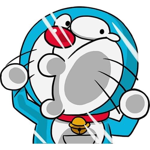 Dawasaru Funny Car Stickers A Crying Crowd Doraemon Crushed Window Sticker Laptop Truck Motorcycles Auto Accessories PVC,15cm