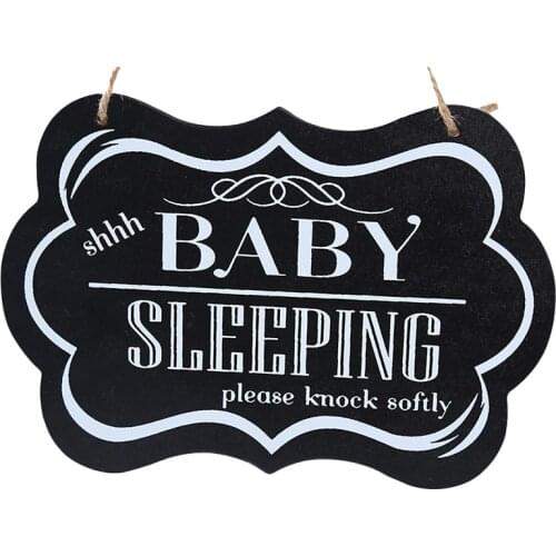 Baby Sleeping Please Knock Softly Baby Sleeping Door Sign Wood Hanging Plaques Decorative Sign Home Door Decoration