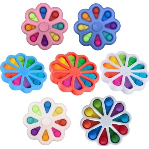 Flower Sensory Simple Dimple Numerals Color Recognition Educational Poppers Fidget Toy for Stress Relief and Anxiety ADHD Tools