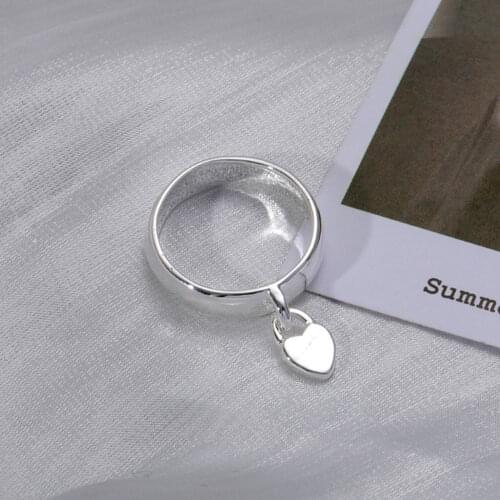 Hot 925 sterling silver romantic heart lock Couple ring size 6/7/8/9/10 Fashion LOVE Wedding Party Holiday gifts fine Jewelry