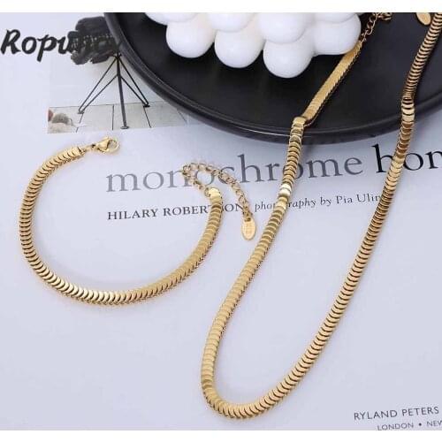 Ropuhov 2021 New 925 SilverIns Personality Necklace Europe America Titanium Steel Plating Overlay Chain Necklace Bracelet Set