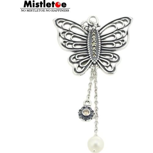 100% 925 Sterling Silver pendant with pyrite, golden coloured cubic zirconia, white freshwater cultured pearl Necklace Jewelry