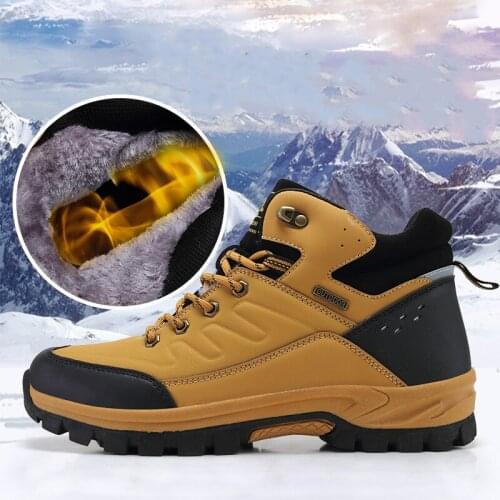 Autumn Winter Trekking Boots Men Rubber Rock Climbing Shoes Mens Anti-Slip Men Hiking Sneaker Brand fur Trecking Shoes for Man