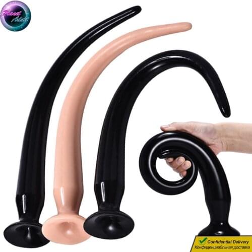 Soft PVC Long Anal Plug Dildo Masturbator 50cm*5cm Intestine Prostate Pussy Adult Sex Toys for Women Lesbian Gay Fisting Train