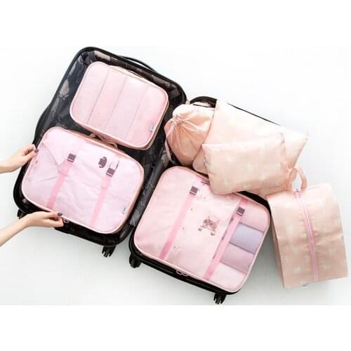 7pcs set Organizer pouch Shoe Clothes sort Pouch Storage bag Luggage Suitcase Travel Accessories Clothes bags Organizer Packing