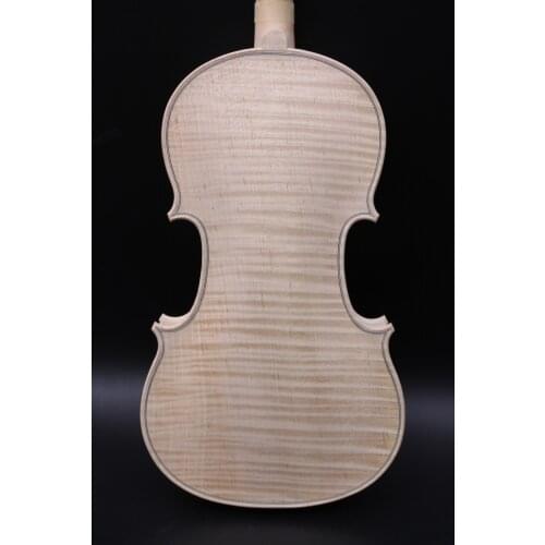 Unfinished 4/4 Violin Handmade Violin Stradivari Model Flame Maple Spruce #3239