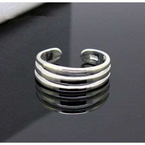 New Fashion Korean Version Of The Simple Popular 925 Sterling Silver Jewelry Three-tier Adjustable Opening Creative Rings SR182