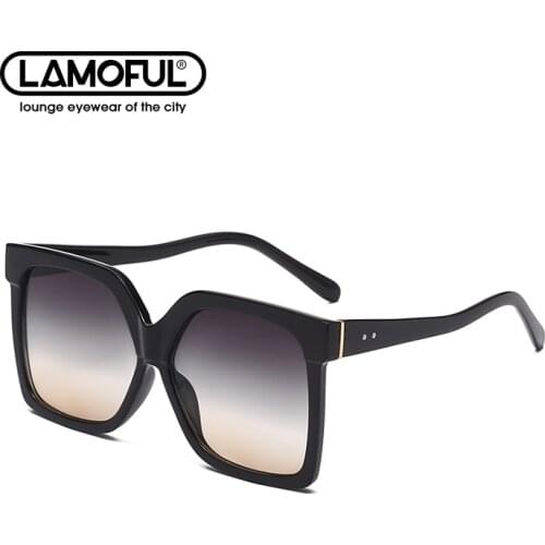 LAMOFUR Brand New Big Box Sunglasses 2021 Fashion UV400 Glasses for Women in European American 9079