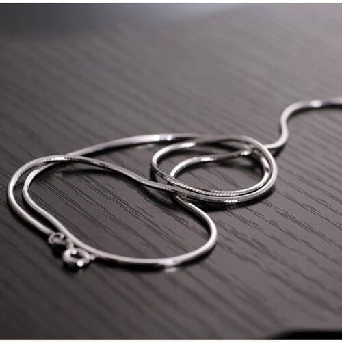 New Silver Korean Fashion Jewelry Men Necklace Eight-Sided Snake Bone Chain Gift Silver Jewelry Accessories