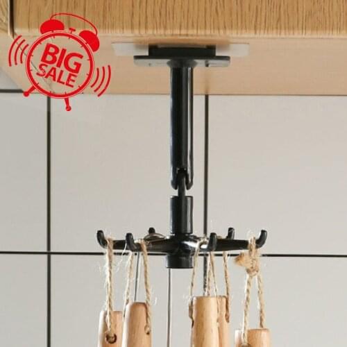 Punch-free 360° Rotated Portable Oversized Weighing Hook Kitchen Utensils Waterproof Non-marking Stickers Hanger Bathroom Rack