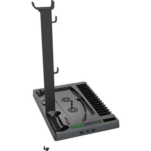 Charging Dock Cooling Base Bracket Stand Holder Fan Cooler With Headset Storage Rack for PS5 Host Accessories