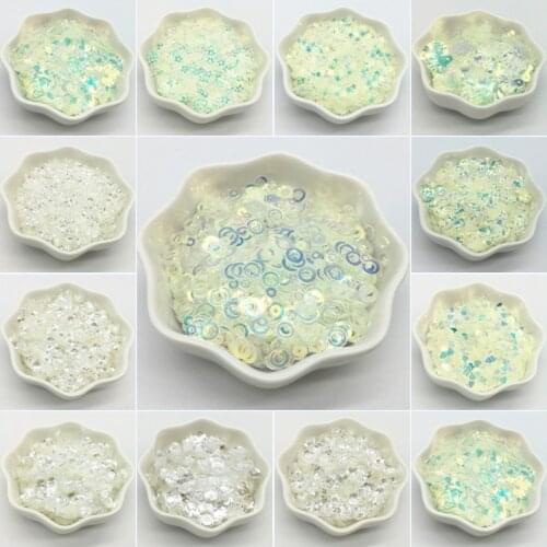 Sequin Cup Crystal Transparent 3mm 4mm 5mm 6mm Round Crystals White Paillette Sewing for DIY Garment Accessories Decorations 20g