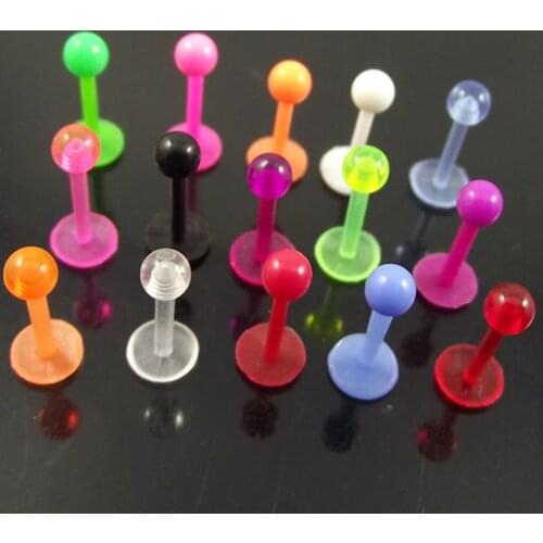 5 Pieces/Lot 8mm Length Soft Bioplast Flexible Spike Nose Ring Lip Ring Tragus Earrings Body Piercing Jewelry