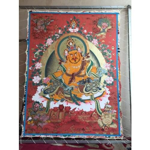Treasure King painting core size 100x70/ Five kinds of fortune God/Wufu god of wealth /Painter -quedan zhaxi