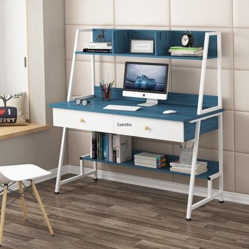 Desk type table simple and modern bedroom household simple bookshelf desk combined writing desk office computer table